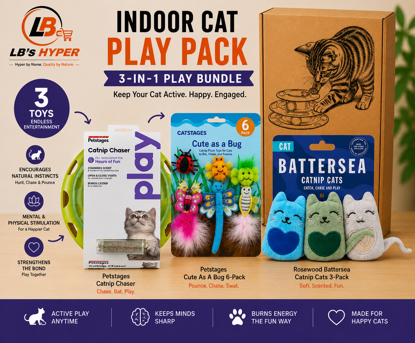 Indoor Cat Play Pack