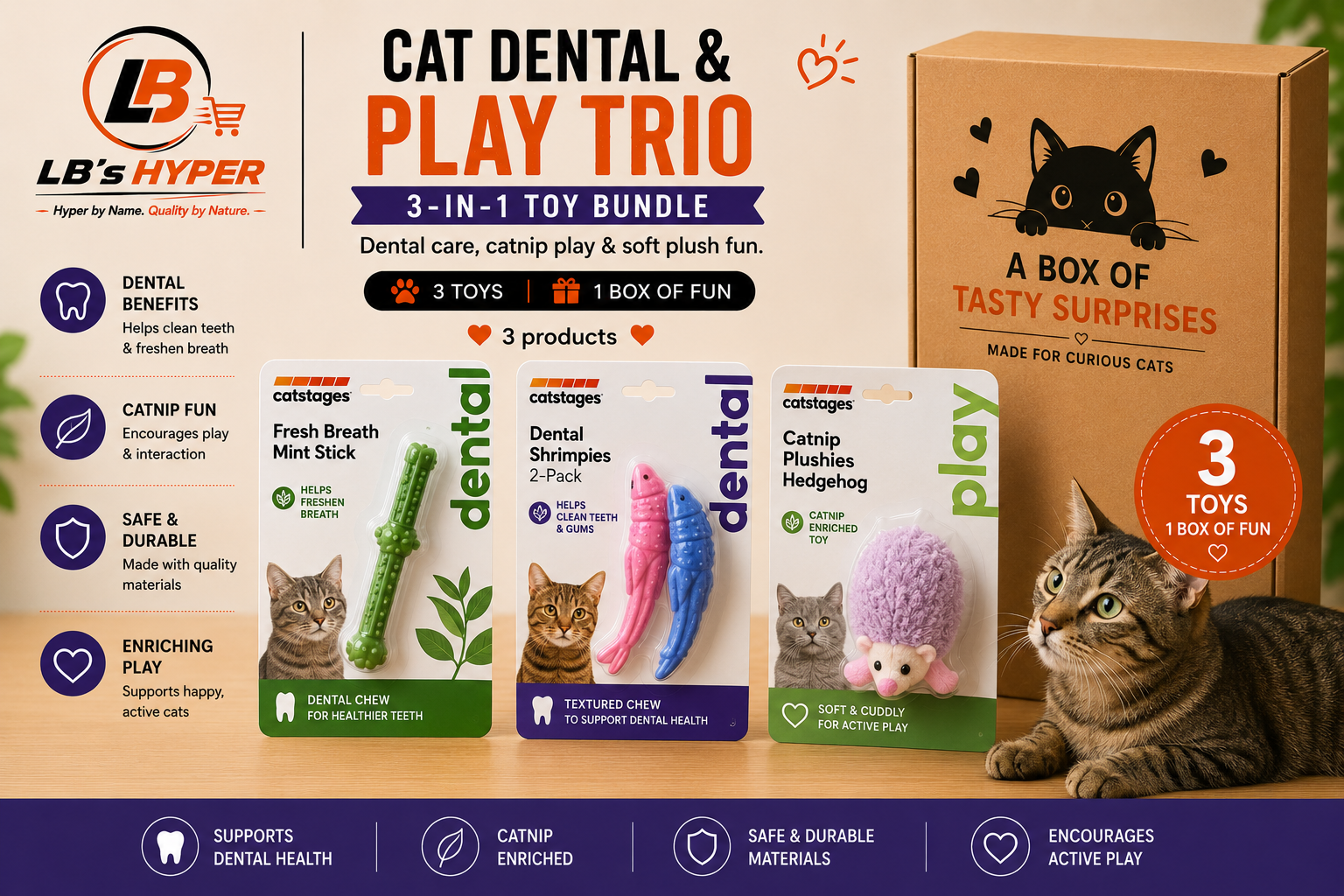 Cat Dental & Play Trio