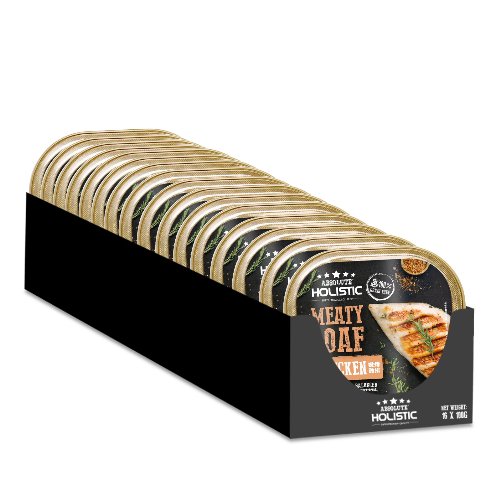 Absolute Holistic Meaty Loaf Wet Dog Food (16 × 100g)