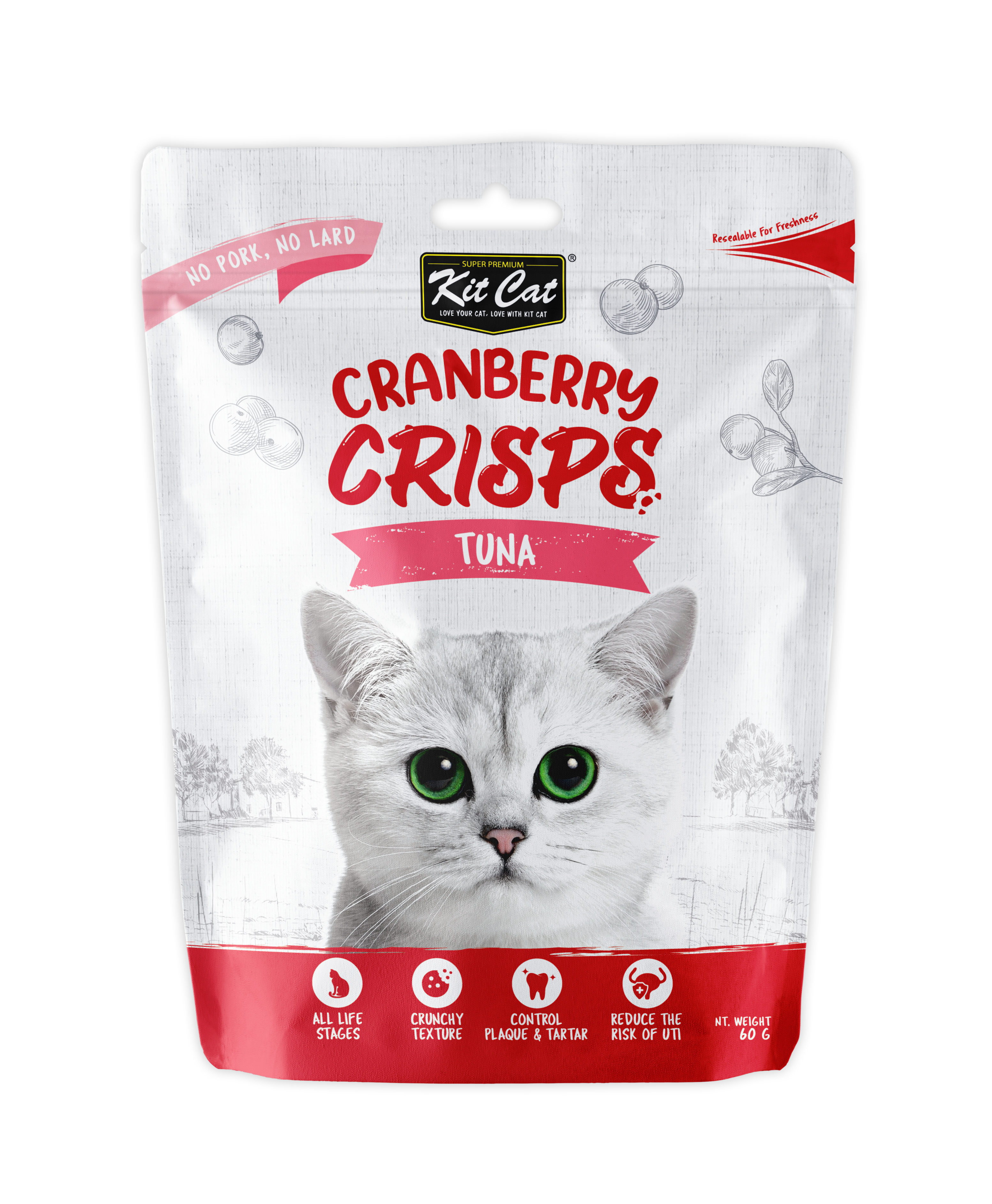 Kit Cat Cranberry Crisps Cat Treats 60g – salmon