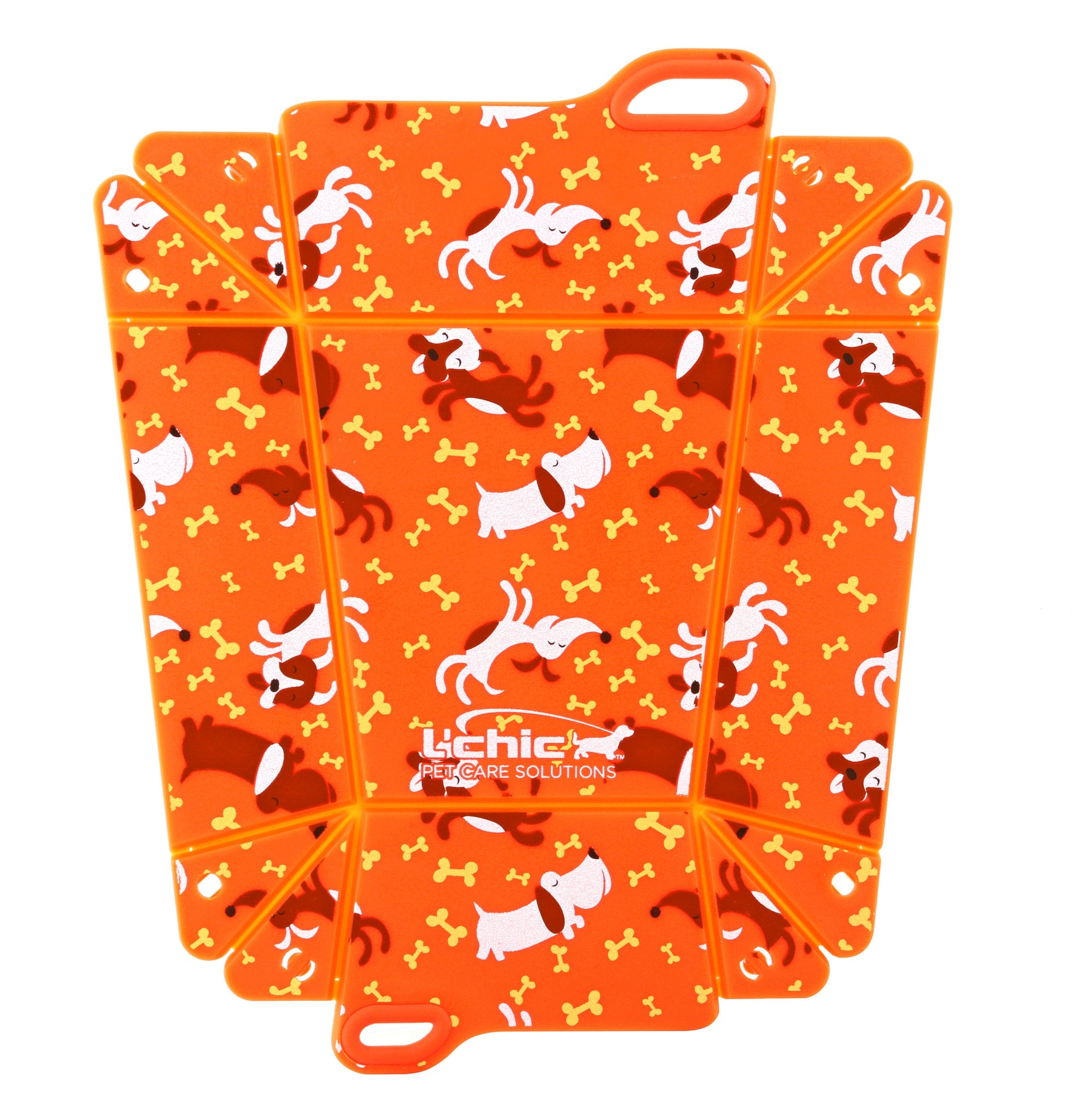 L'Chic Chop2Bowl Travel Bowl – Orange Dogs