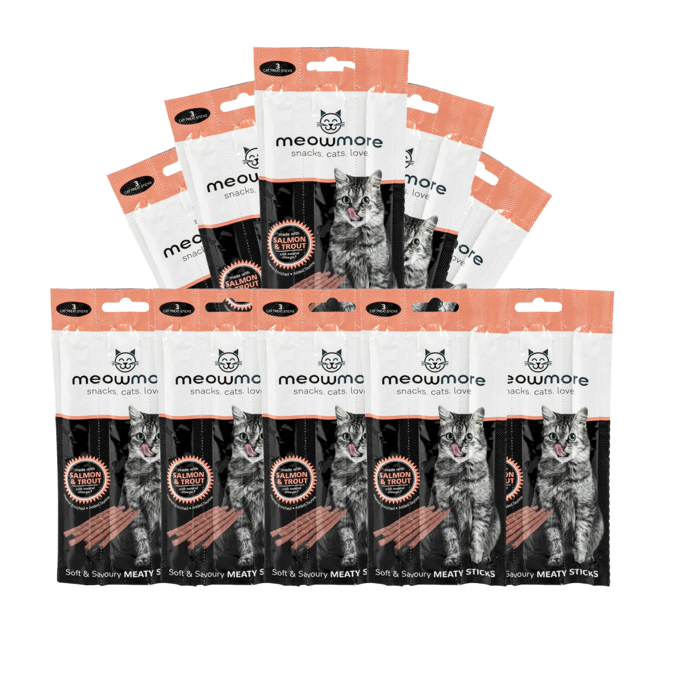 Meow More Cat Treat Sticks Bulk Deal 35 Sticks