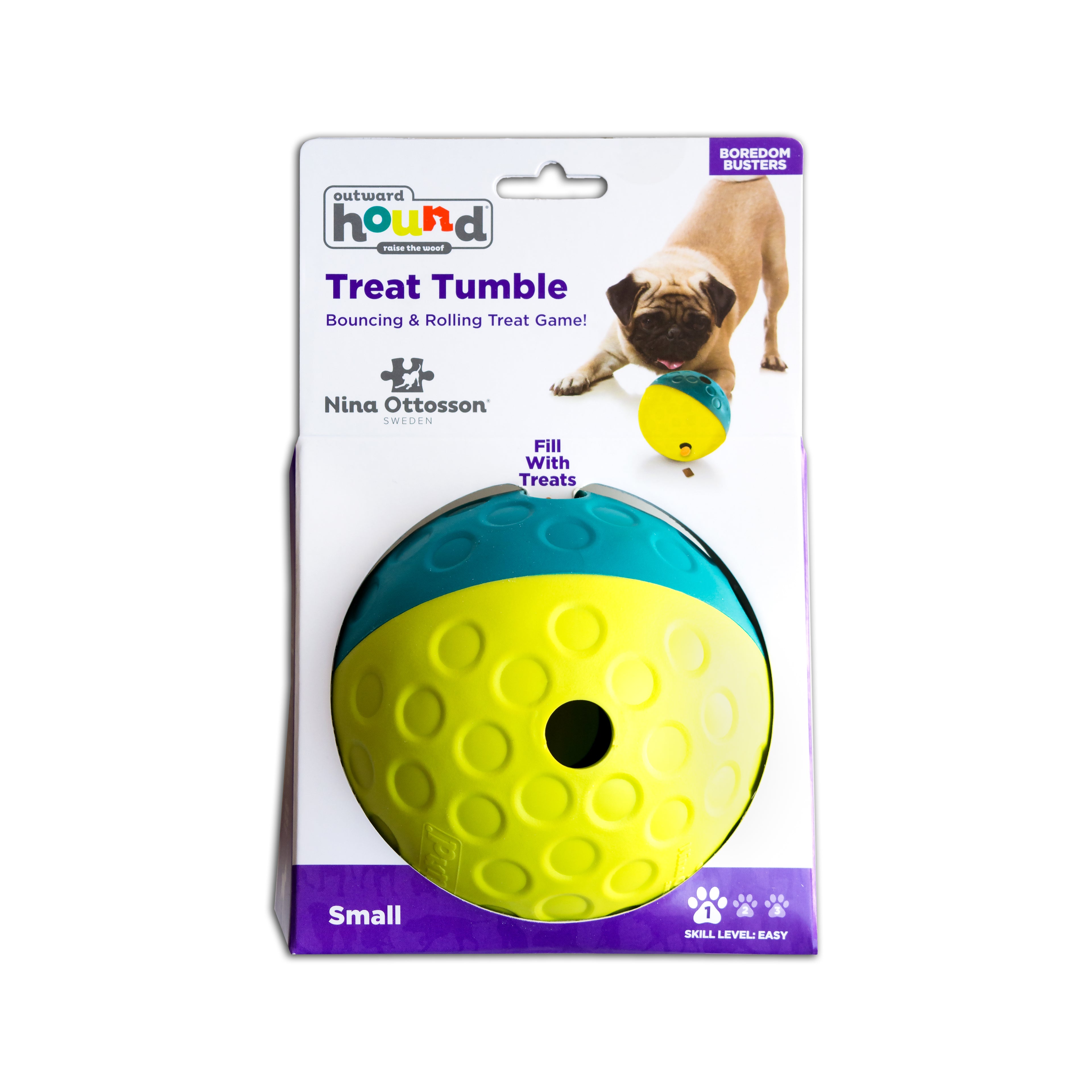 Nina Ottosson Treat Tumble Blue Small Level 1 Interactive Dog Puzzle Toy