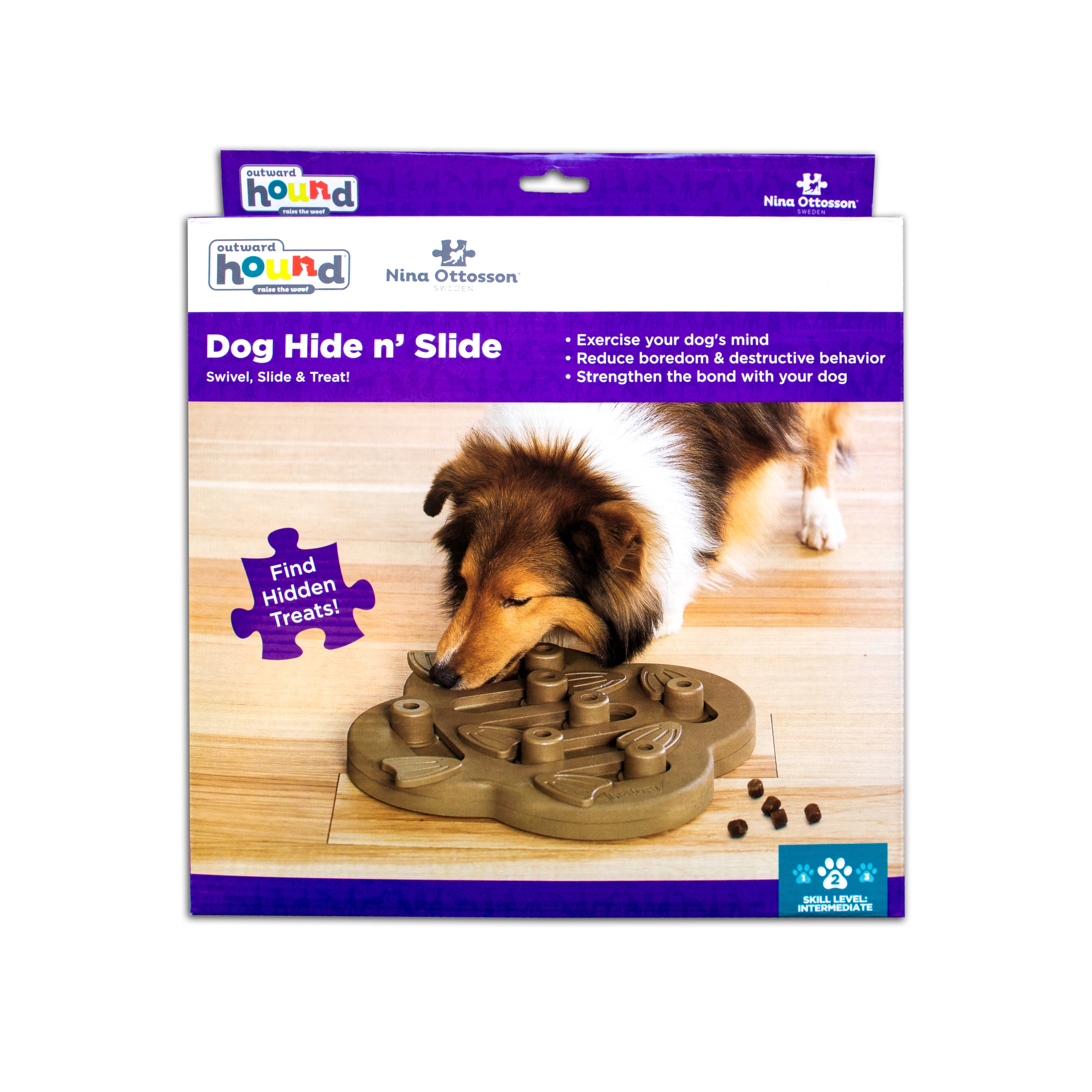 Nina Ottosson Dog Hide N' Slide Level 2 Interactive Dog Puzzle Toy