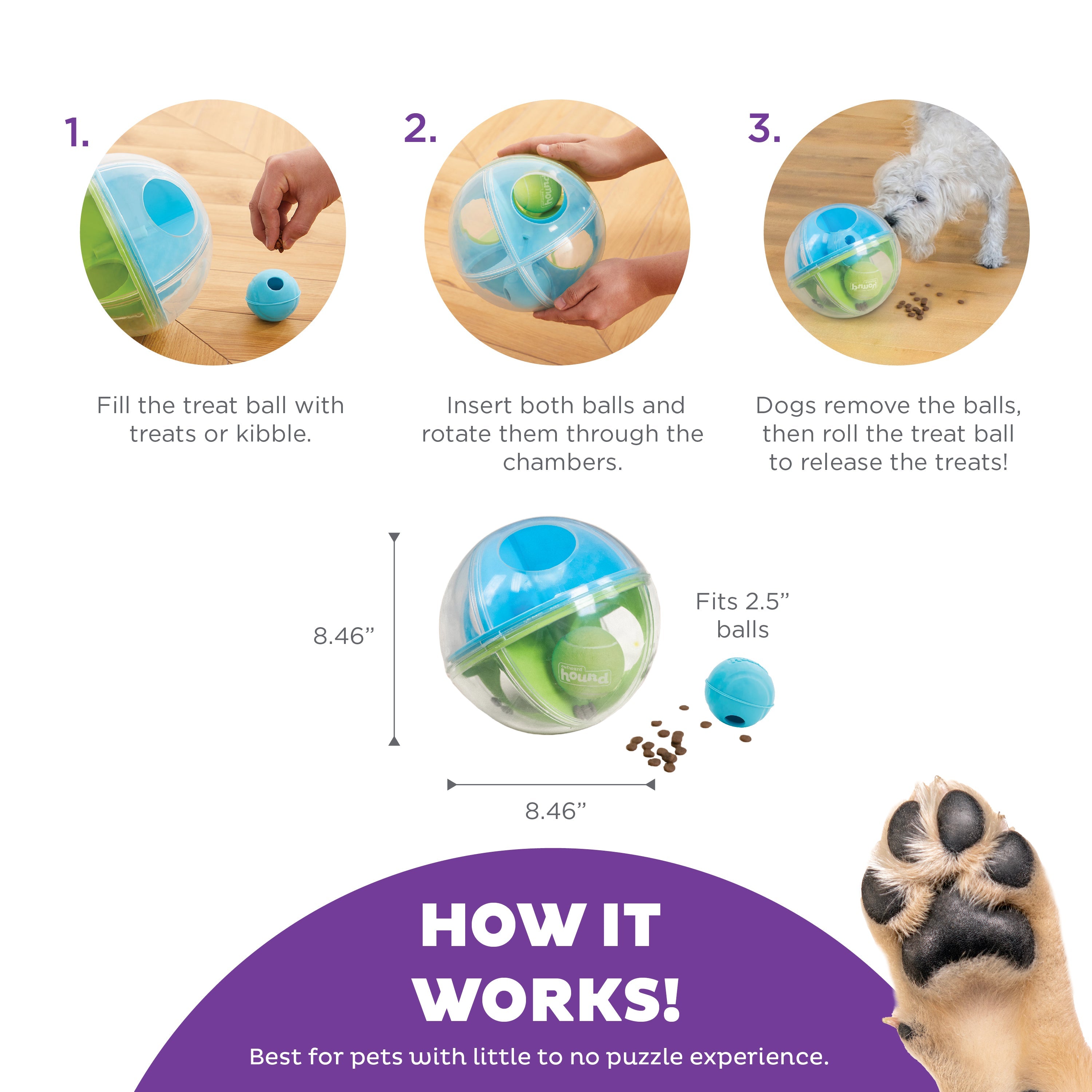 Nina Ottosson A-Maze Ball Level 2 Interactive Dog Puzzle Toy